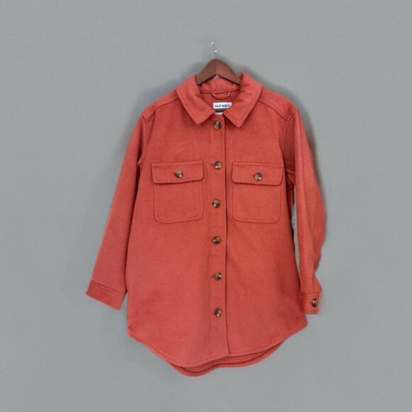 Old Navy Oversized Shacket M Workwear Button-Up Jacket Shirt Fall Layering - Picture 2 of 10